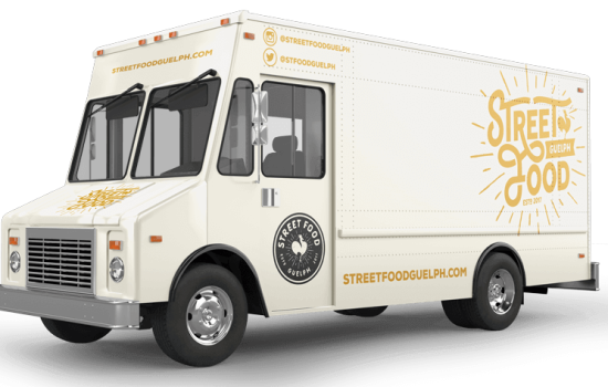 partial branding work on food truck